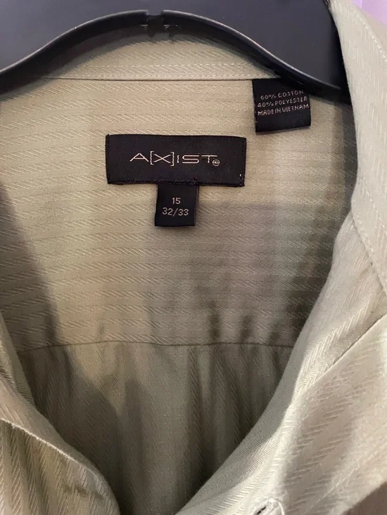 Axist Olive Button-Up Dress Shirt - Picture 3 of 4